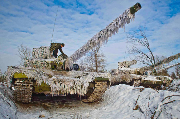 Tank in Donbass region of Ukraine