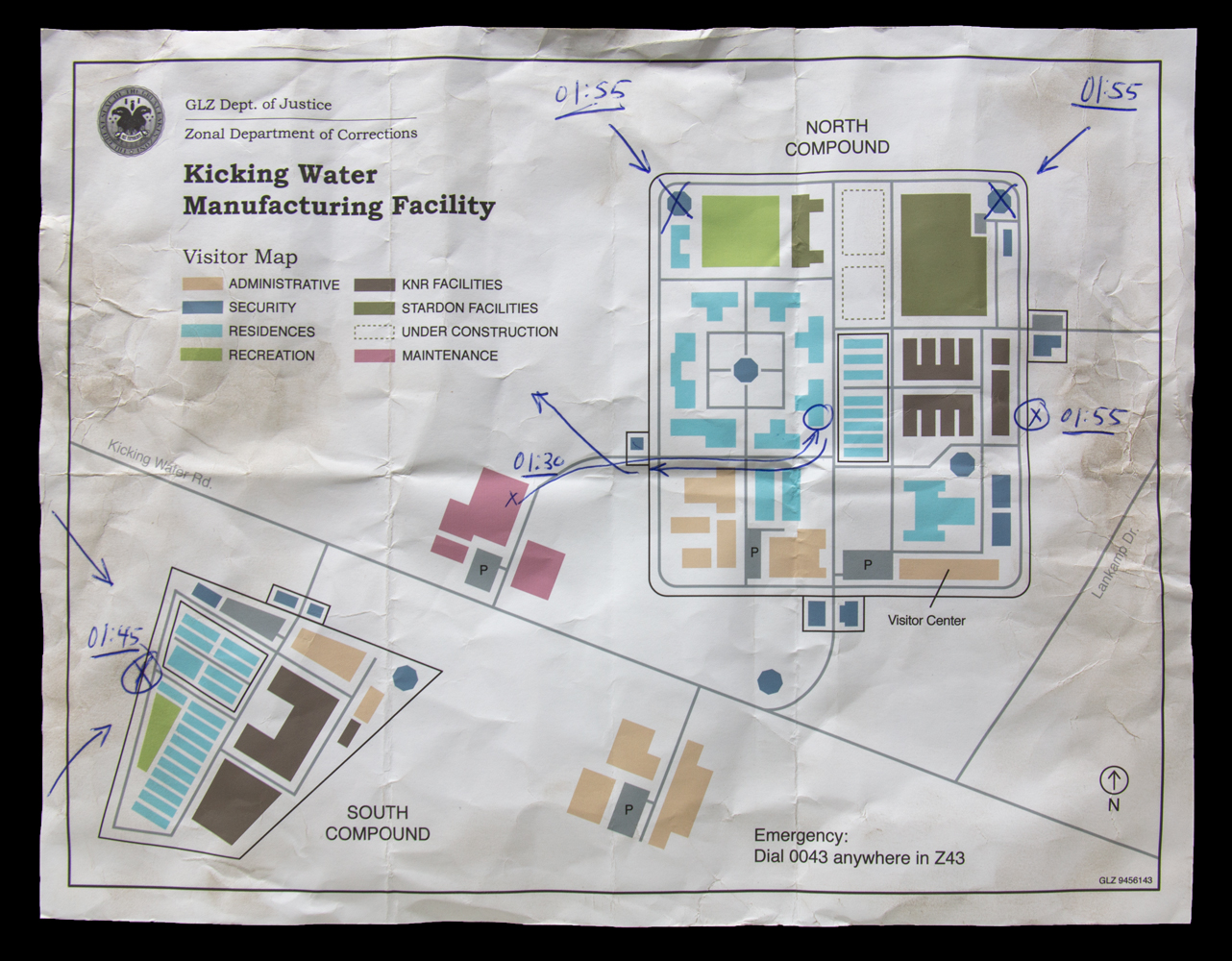 Map of the Kicking Water Manufacturing Facility